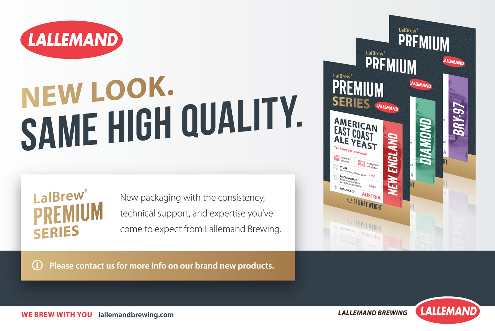 Nouveau packaging levures bière de brasserie Lallemand